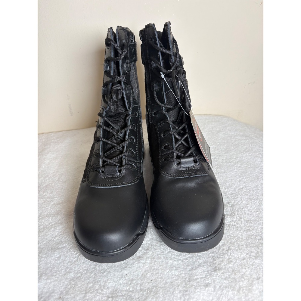 Thowi Tactical Military Boots Mens Black Side Zip Combat Work Boots New size 11